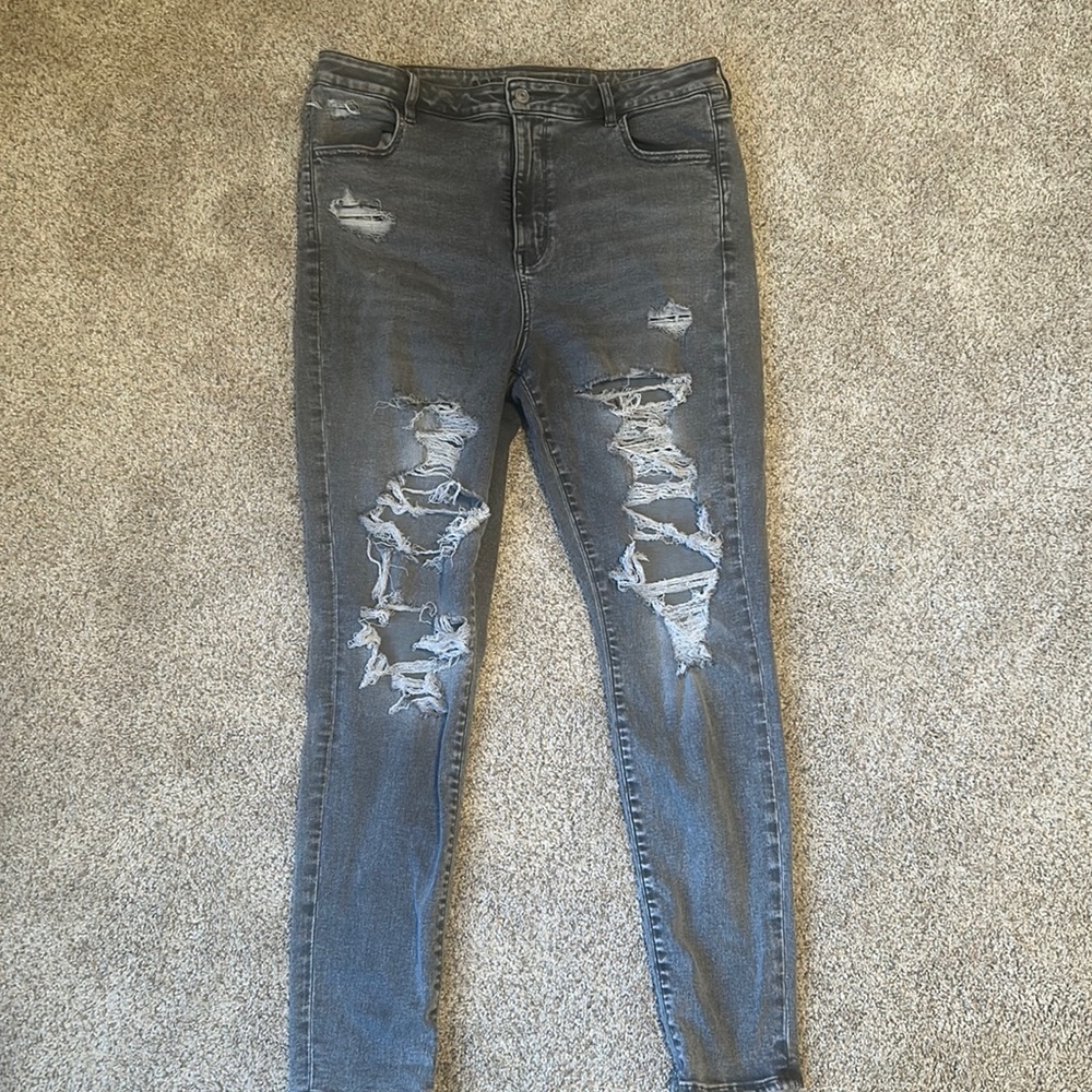 Black ripped jeans American eagle